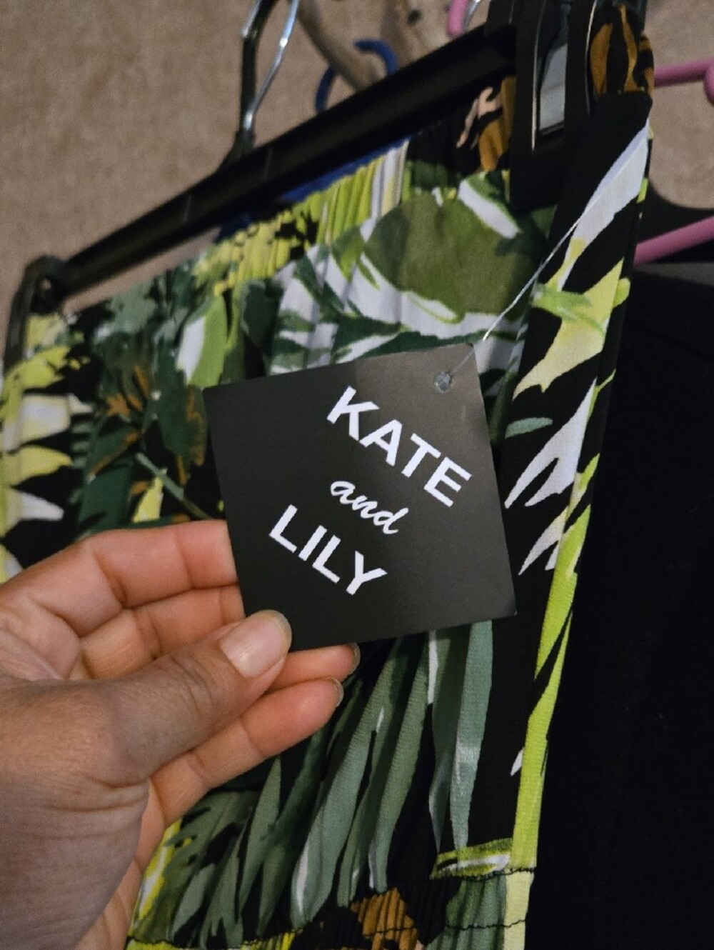 Strapless Tropical Leaf Jumpsuit in Green - Picture 7 of 7